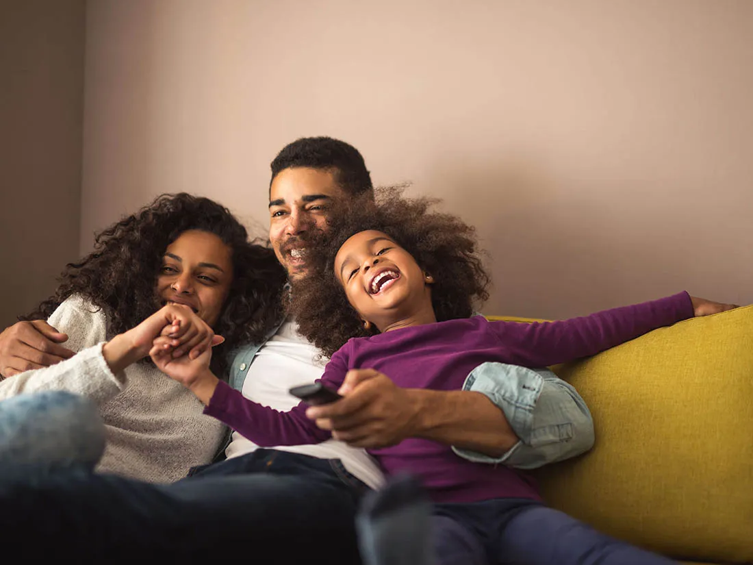 Family laughing