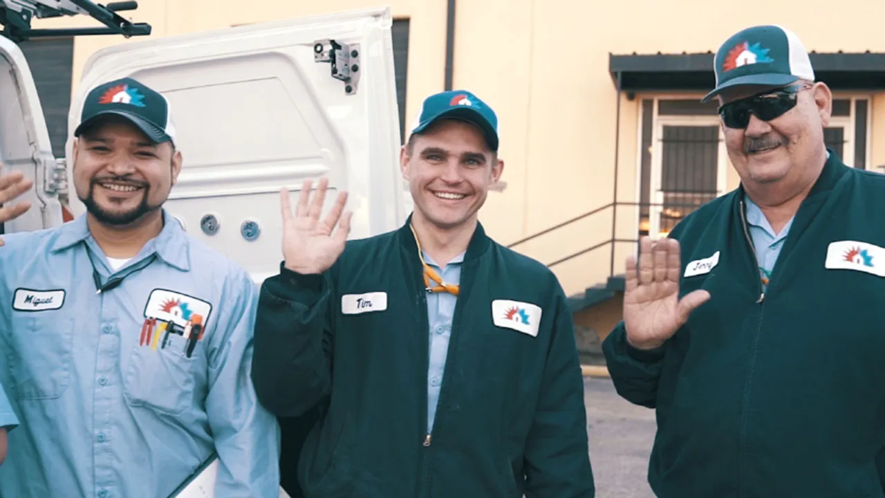 Three Service Experts technicians waving hello